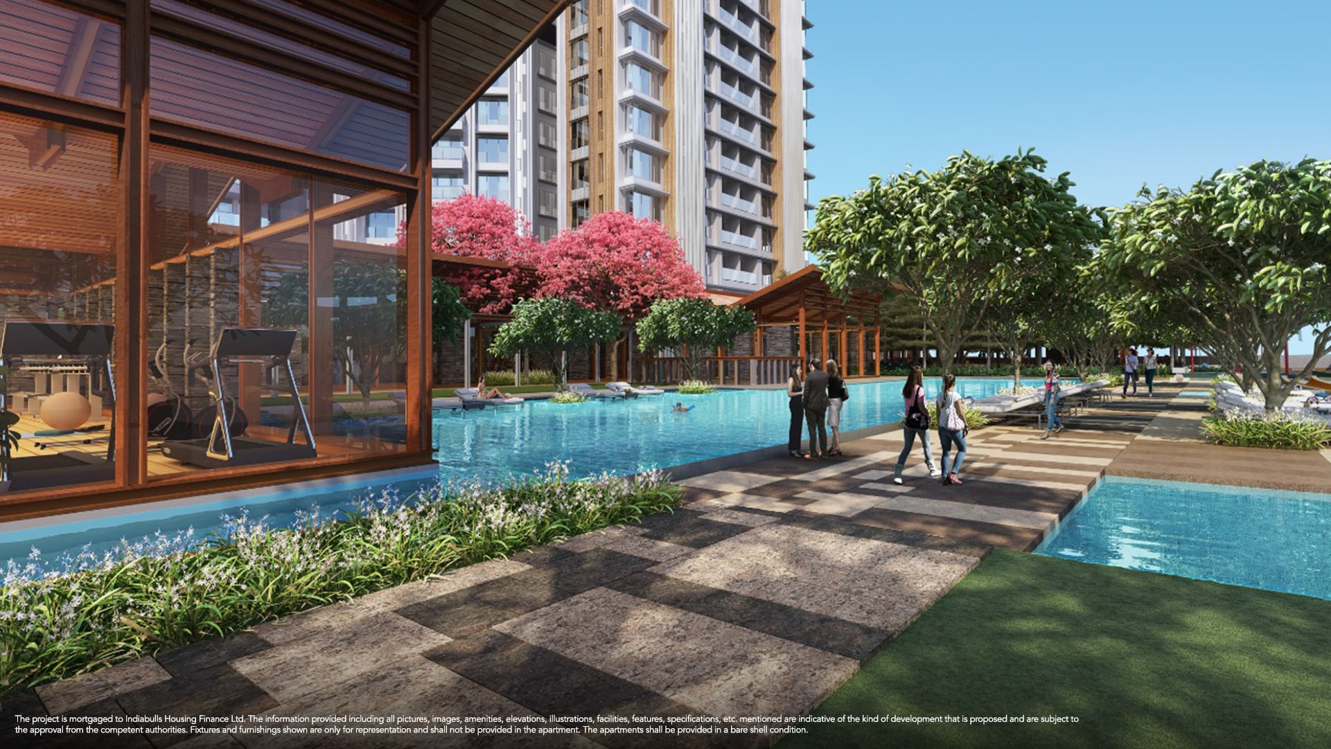 25 South Prabhadevi Project swimming pool view with jogging track and gymnasium area